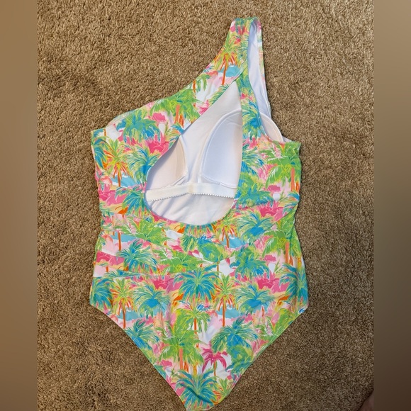 SweetHoney Vibrant Palm Print One-Piece Swimsuit - Picture 2 of 4